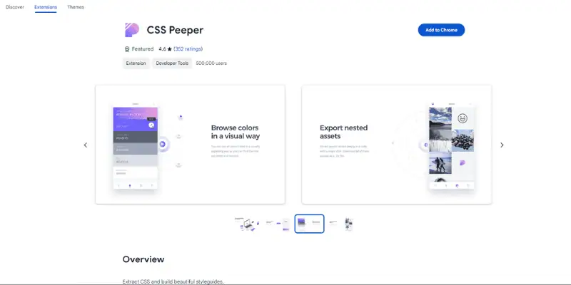 css peeper extension